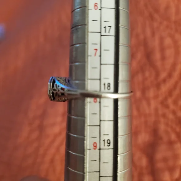 Art deco style sterling silver opal ring - Picture 6 of 6